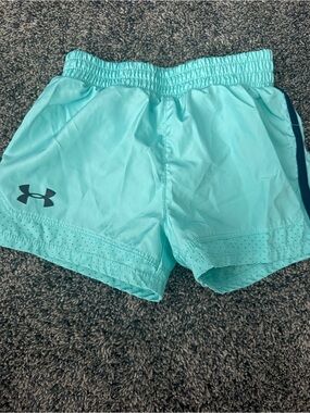 Under Armour Aqua/Turquoise Girls Athletic Shorts